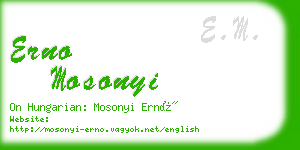 erno mosonyi business card